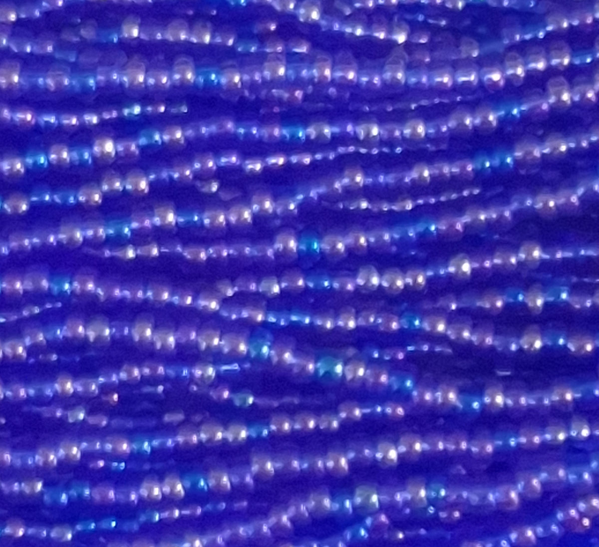 11/0 CZECH SAPPHIRE AB SEED BEADS 12 STRING/HNK-APPX 34 GMS