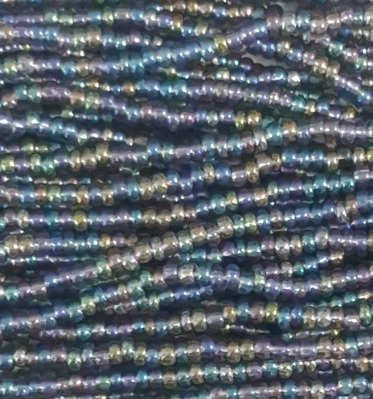 11/0 CZECH BLACK DIAMOND AB SEED BEADS 12 STRING/HNK-APPX 34 GMS