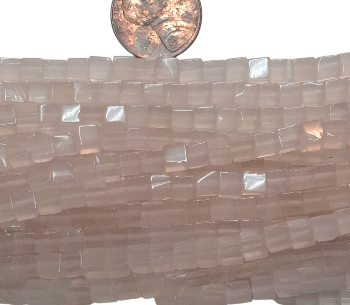 Rose Quartz Cubes 4x4mm