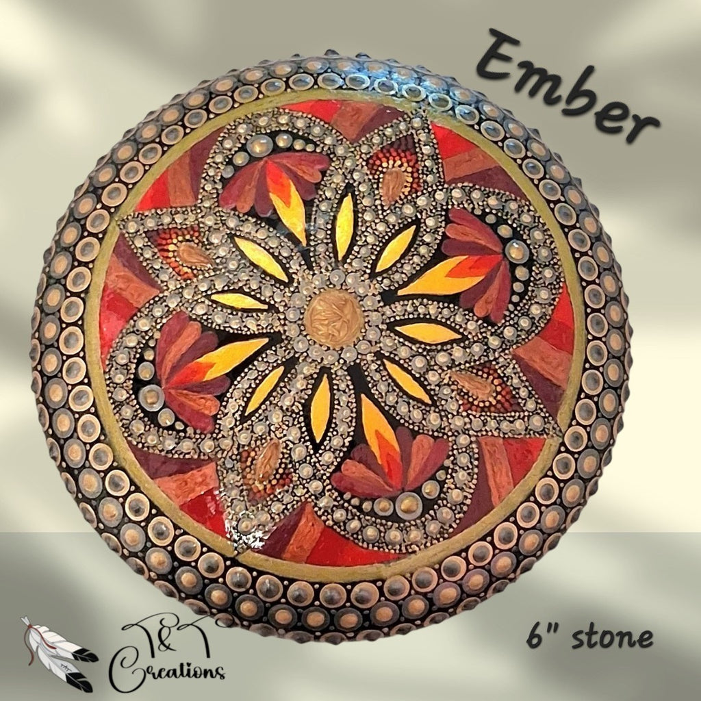 "Ember" 6" Mandala Stone