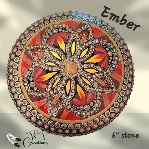 "Ember" 6" Mandala Stone