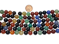 Mixed agate beads in 10 mm size  8 inch strand
