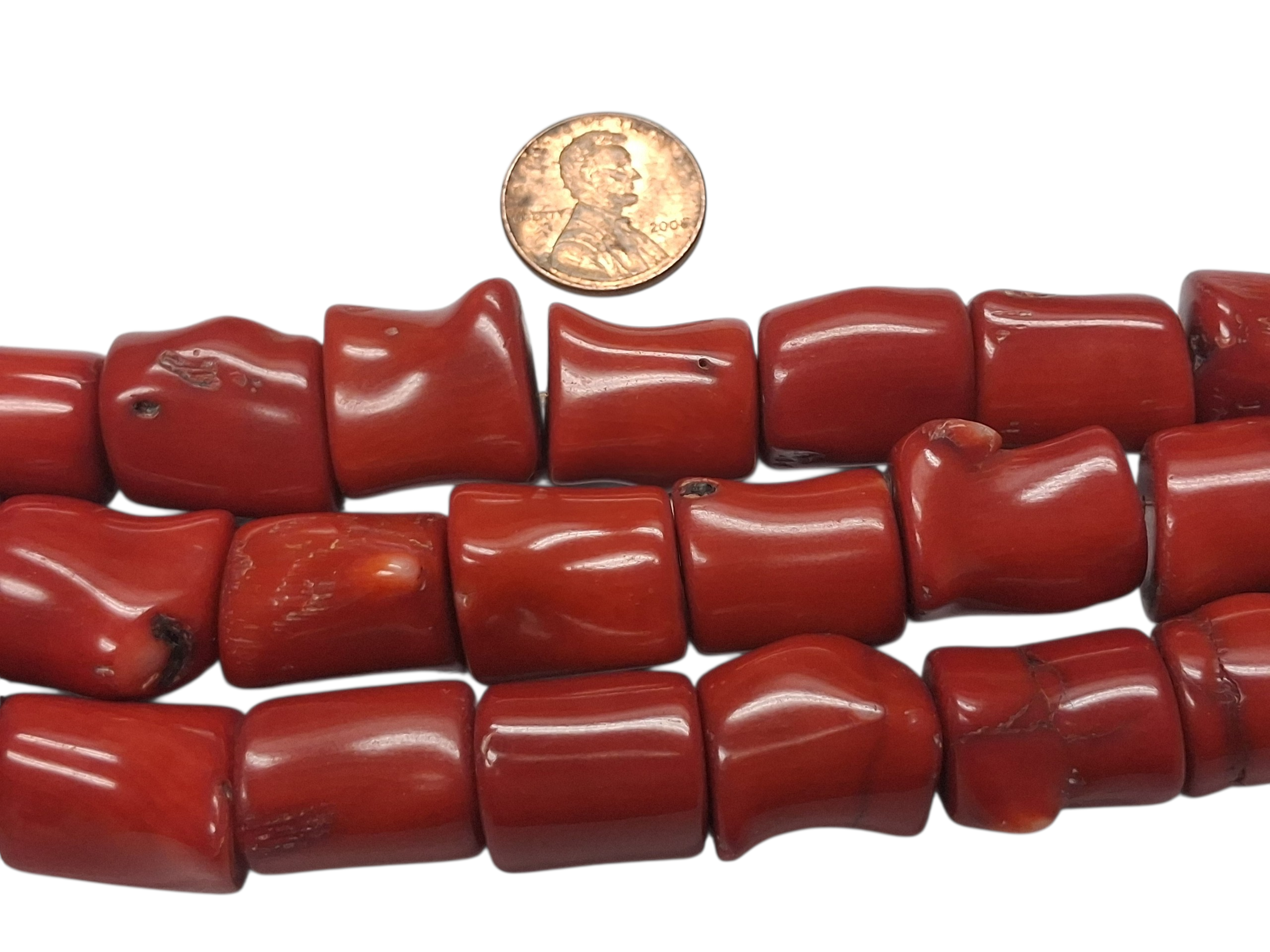 Red Coral Extra large Branch  beads 15x18 mm 7 pcs.