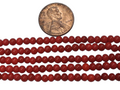 Red Coral 3mm Round Beads 8 inch Strand