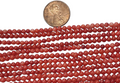Red Coral 2-3 mm round beads 8 inch strand