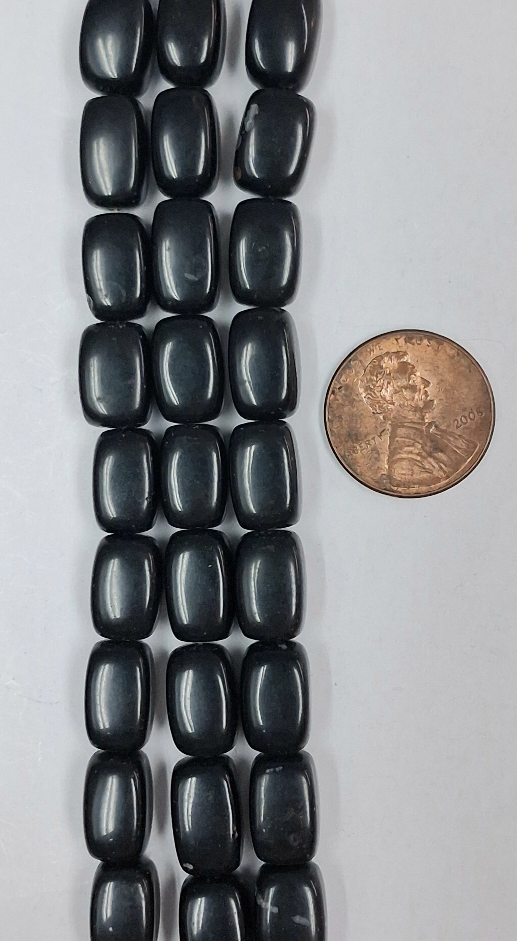 8 x 12 mm Black Onyx Nuggets 7.5 inch strand