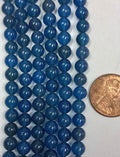 Blue Agate  6 mm round   8 inch strand