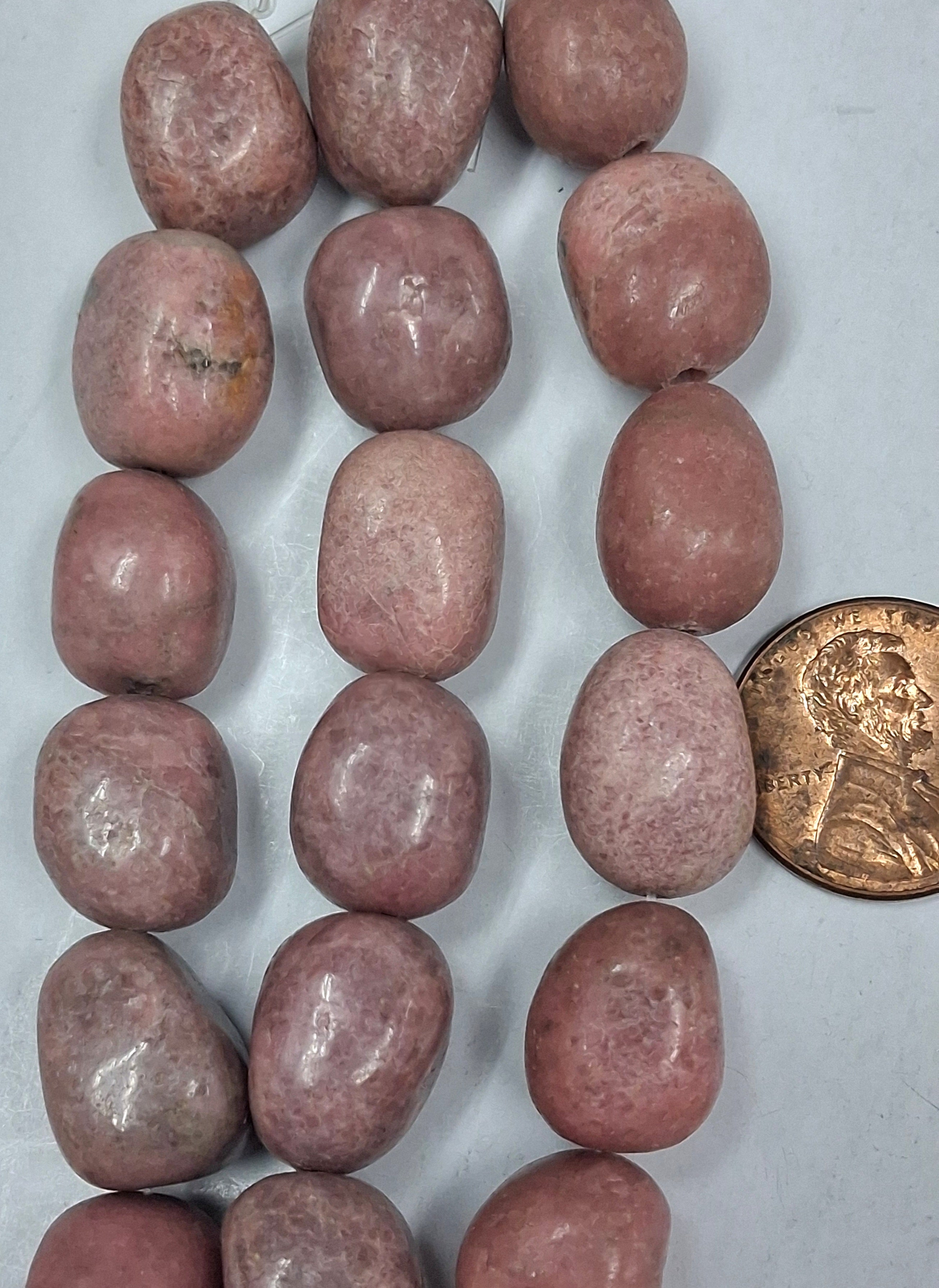 rhodonite Nugget 8 inch strand