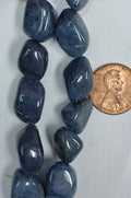 Dumortierite nugget beads 8 inch strand