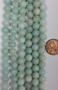 Amazonite 6mm round beads   8 inch strand