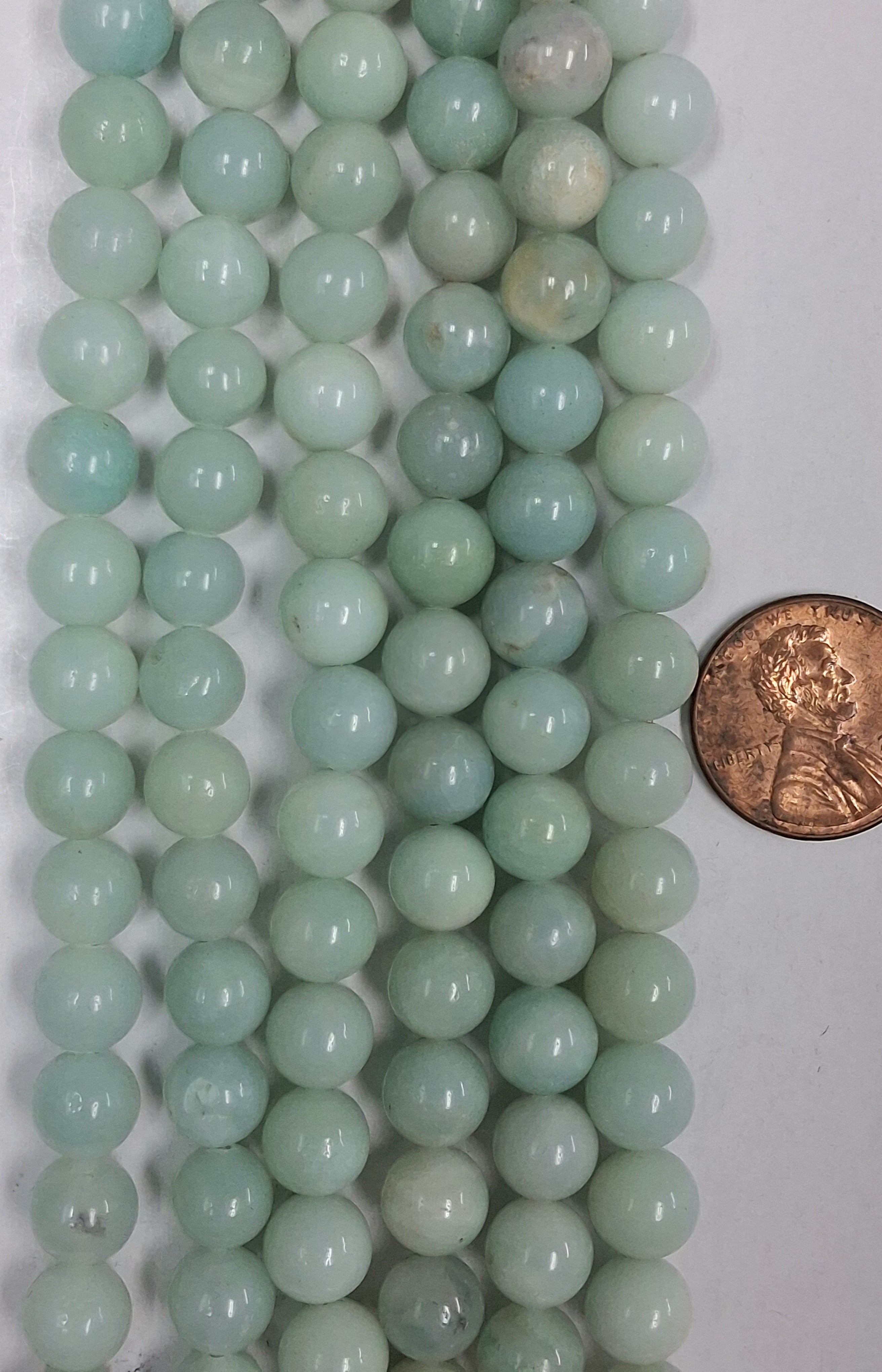 Amazonite 6mm round beads   8 inch strand