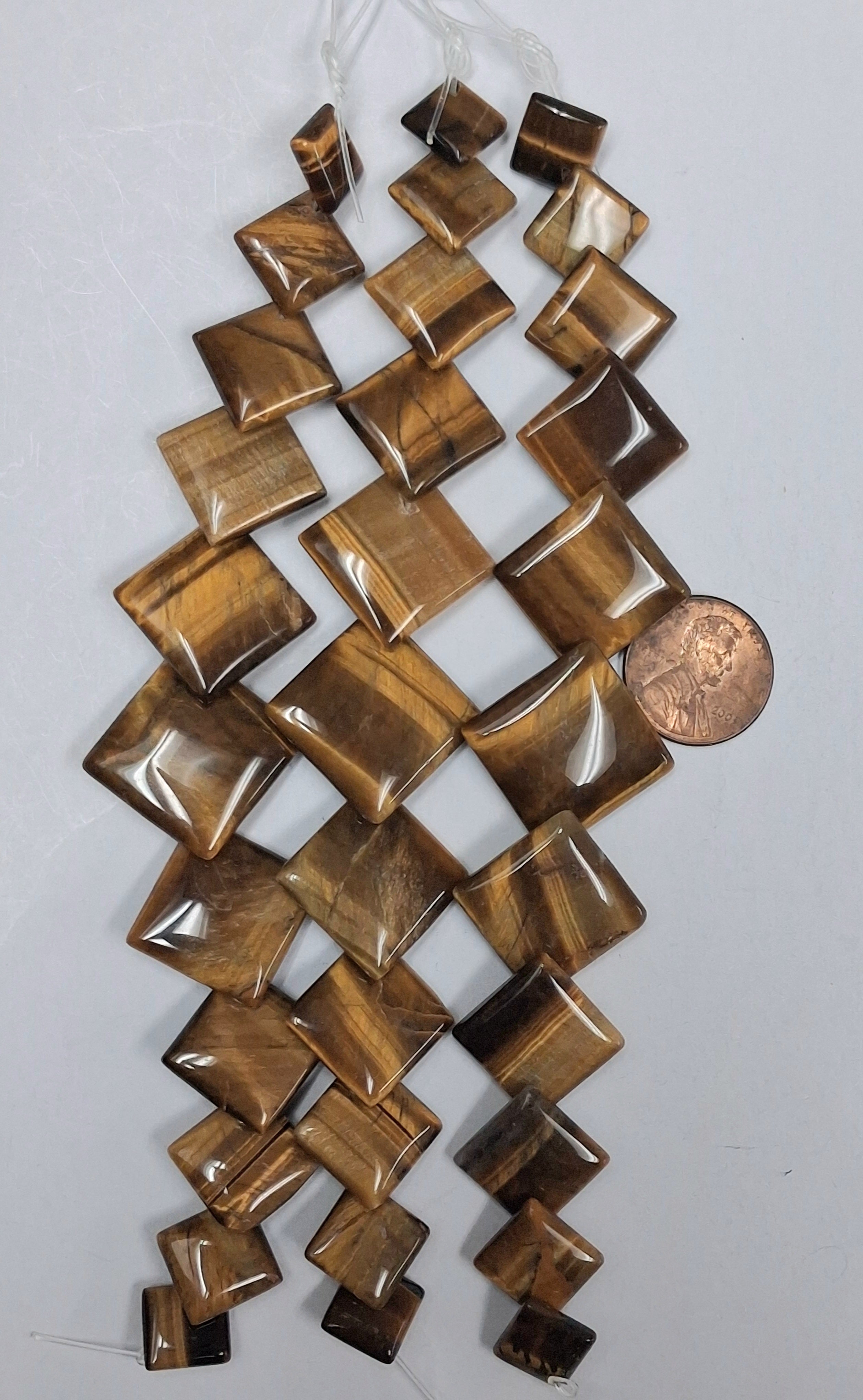 Tiger eye A+ Graduated Overlapping squares, 11 pcs