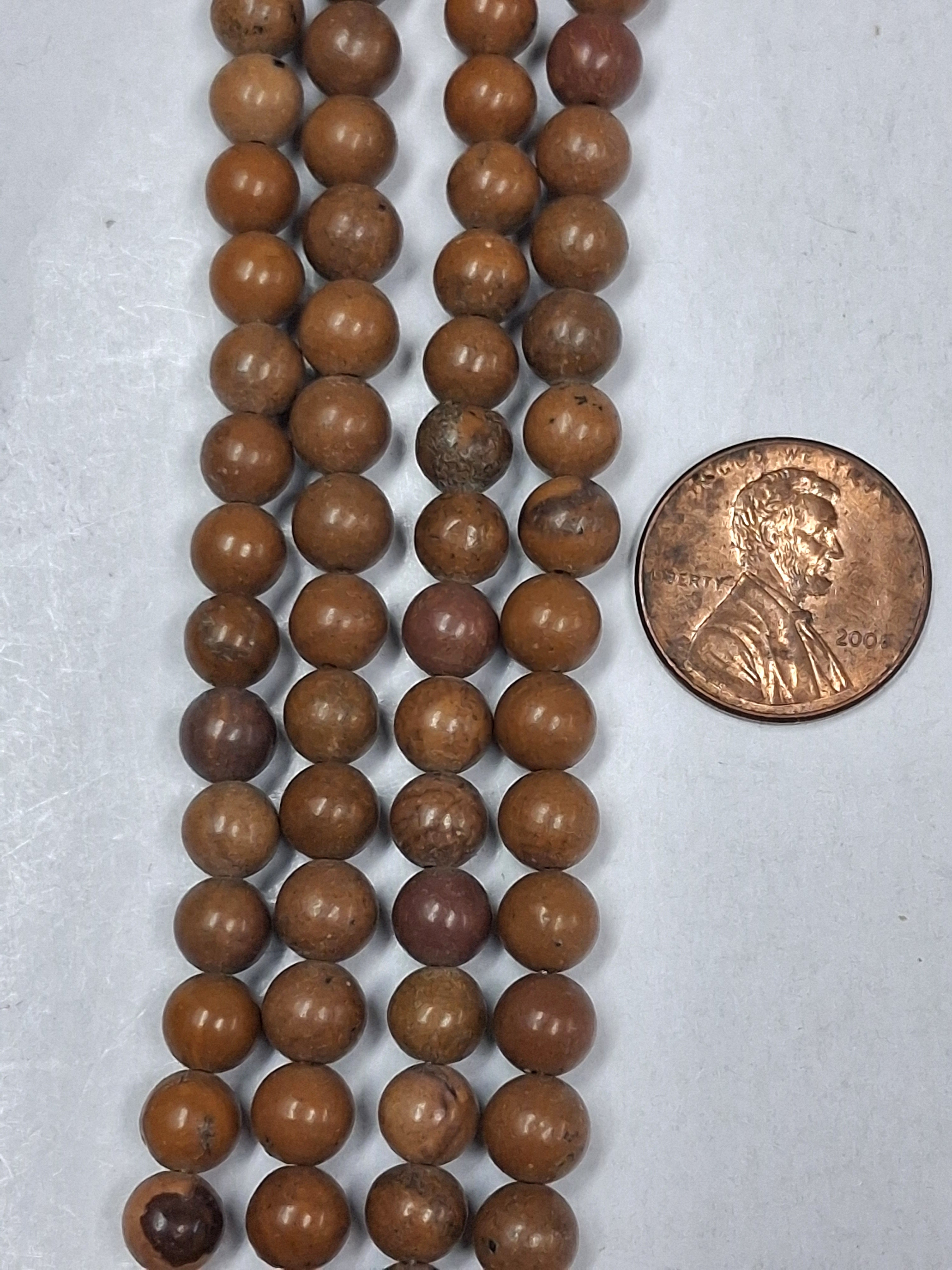 Chinese Picture Jasper   4mm round beads    8 inch strand