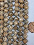 Picture Jasper   8mm round beads    8 inch strand