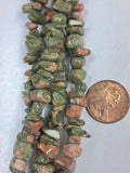 Unakite Chips  36 inch strand