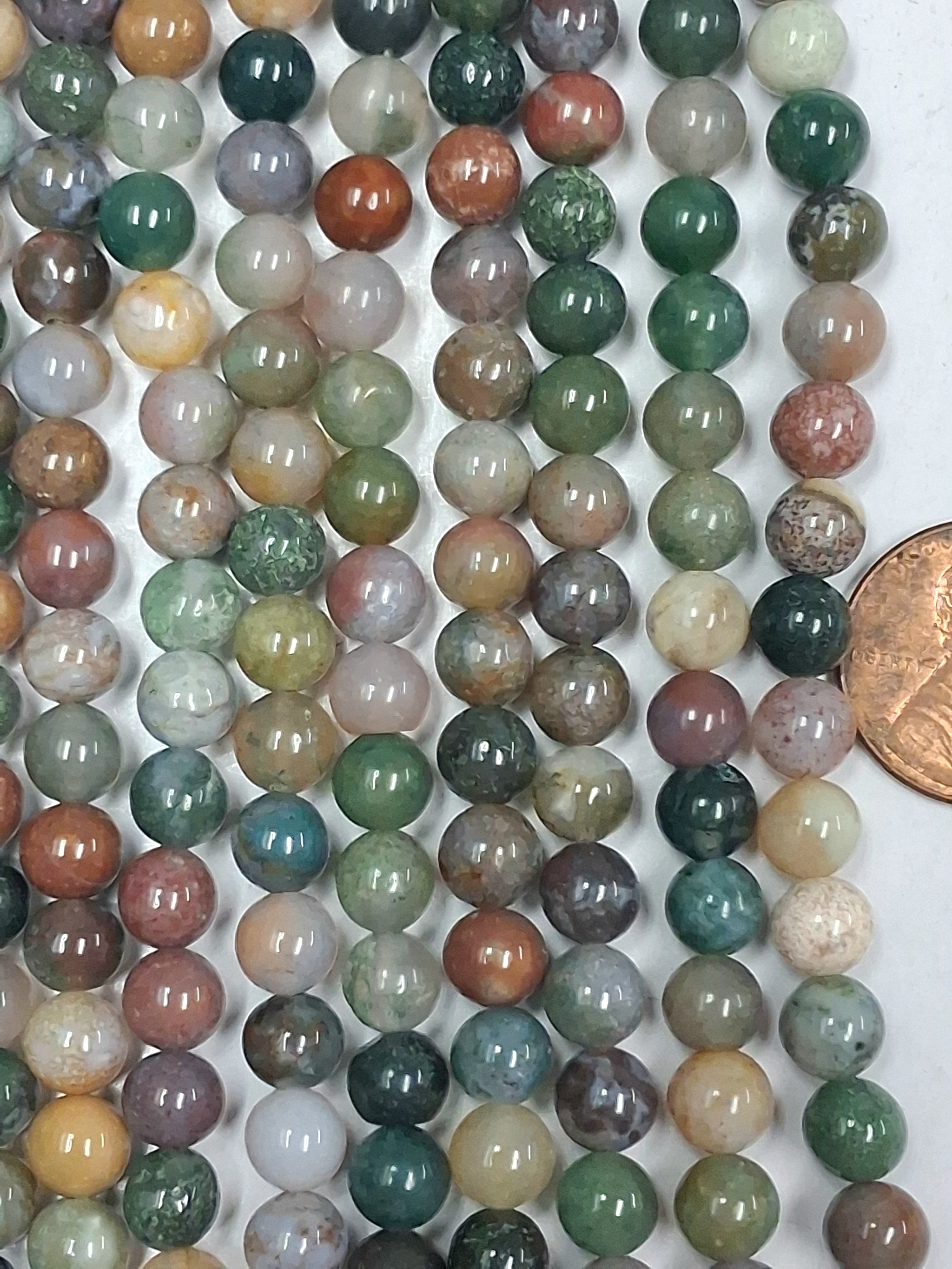 Fancy Jasper   6mm Round  Beads   7.5 inch strand