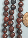 Flame Jasper   6mm Round   7.5 inch strand
