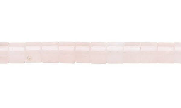 4X4 mm  Round Tube Rose Quartz Beads