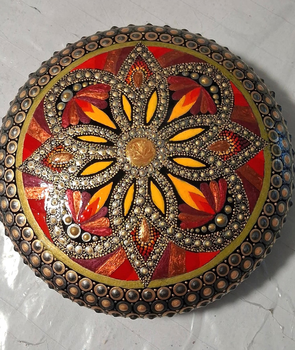"Ember" 6" Mandala Stone