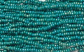 11/0 CZECH DK GREEN IRIS RB SEED BEADS  12 STRING/HNK-APPX 34 GMS
