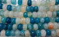 Dragon vein Agate 10x14 Abacus 7.5 inch strand Blue color