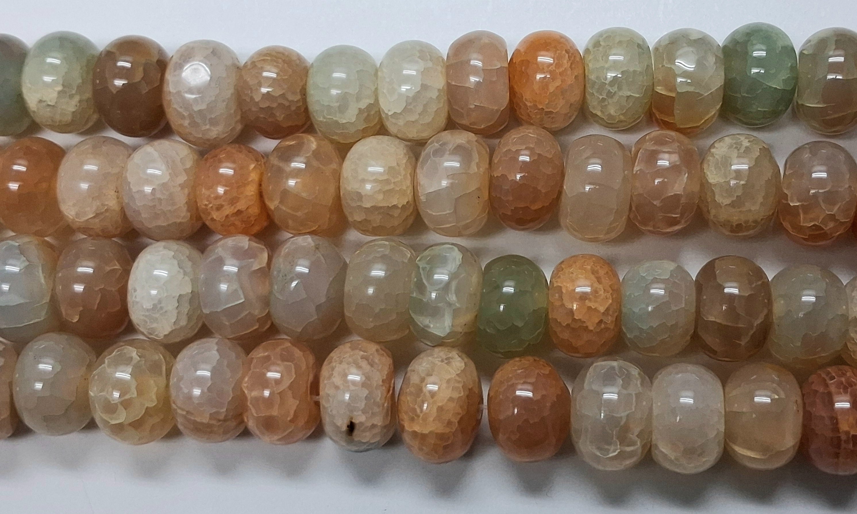 DVA Dragon vein Agate 10x14 Abacus 7.5 inch strand Rainbow color
