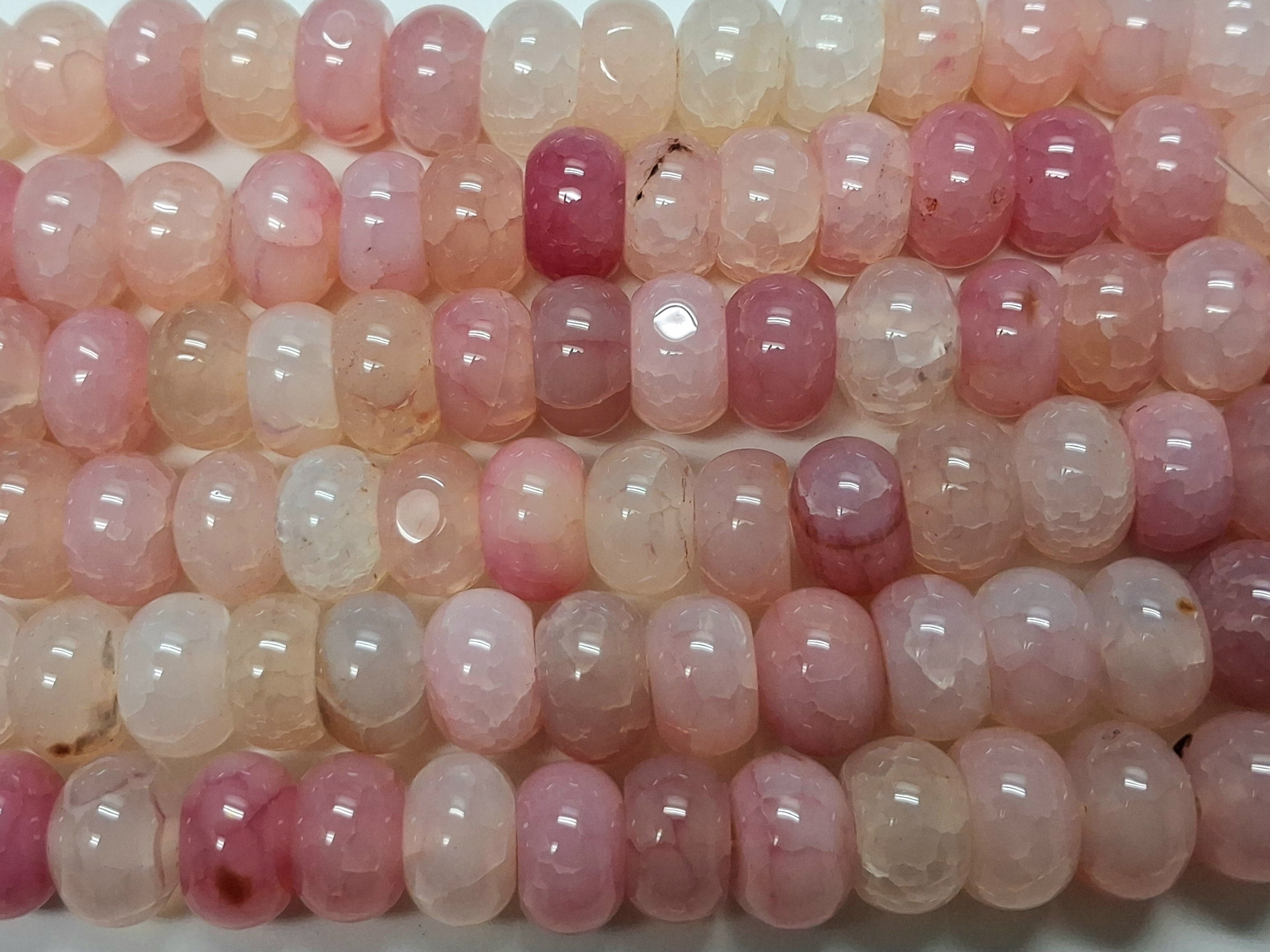 DVA Dragon vein Agate 10x14 Abacus 7.5 inch strand  Mauve color