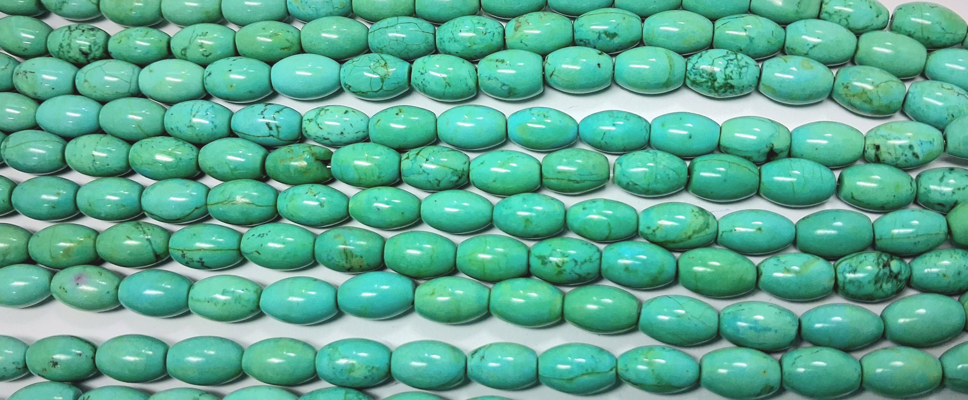Turquoise Barrel 10mm 8" inch strand