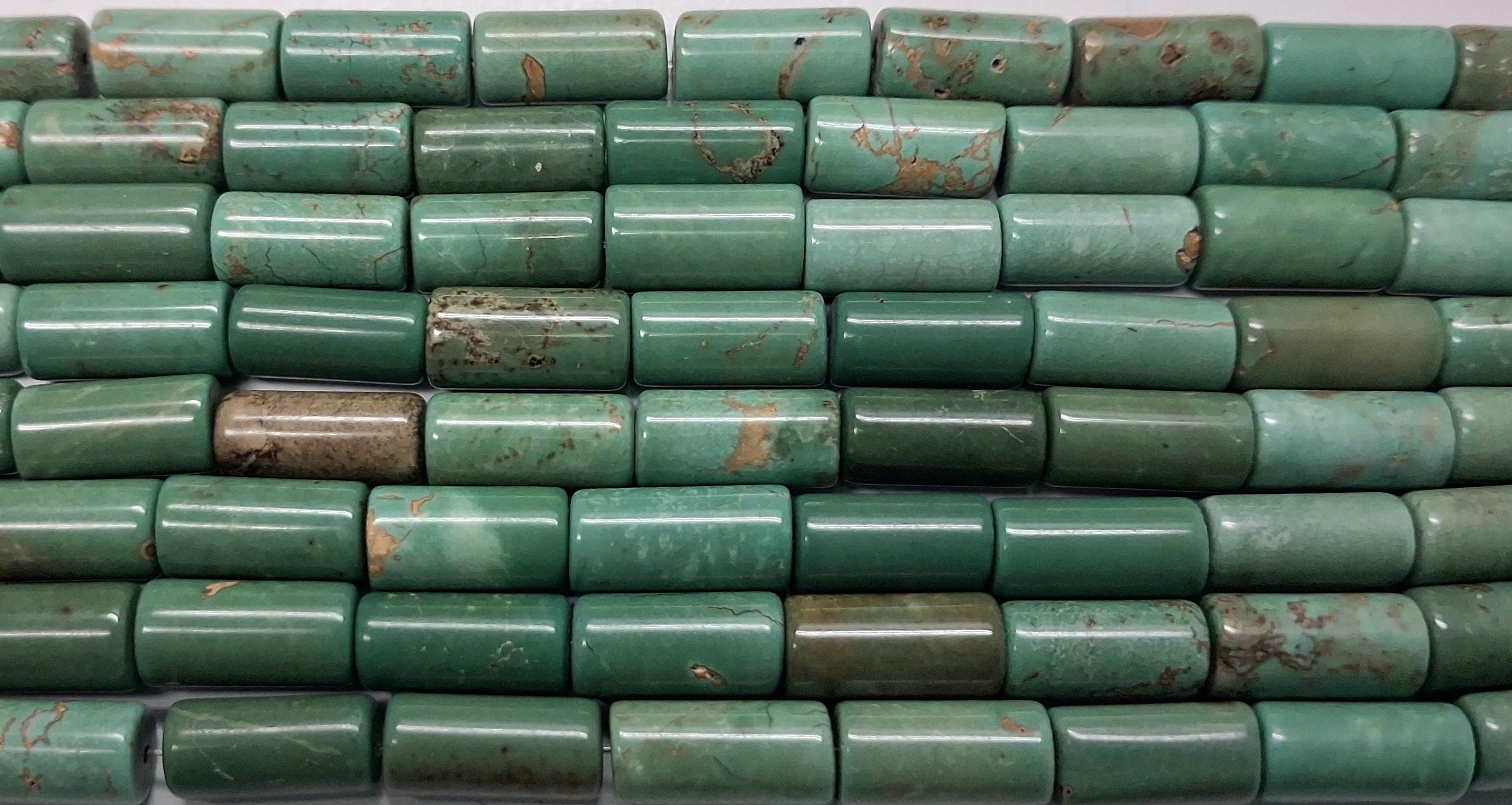 Turquoise 11mm Tube beads 6x12mm