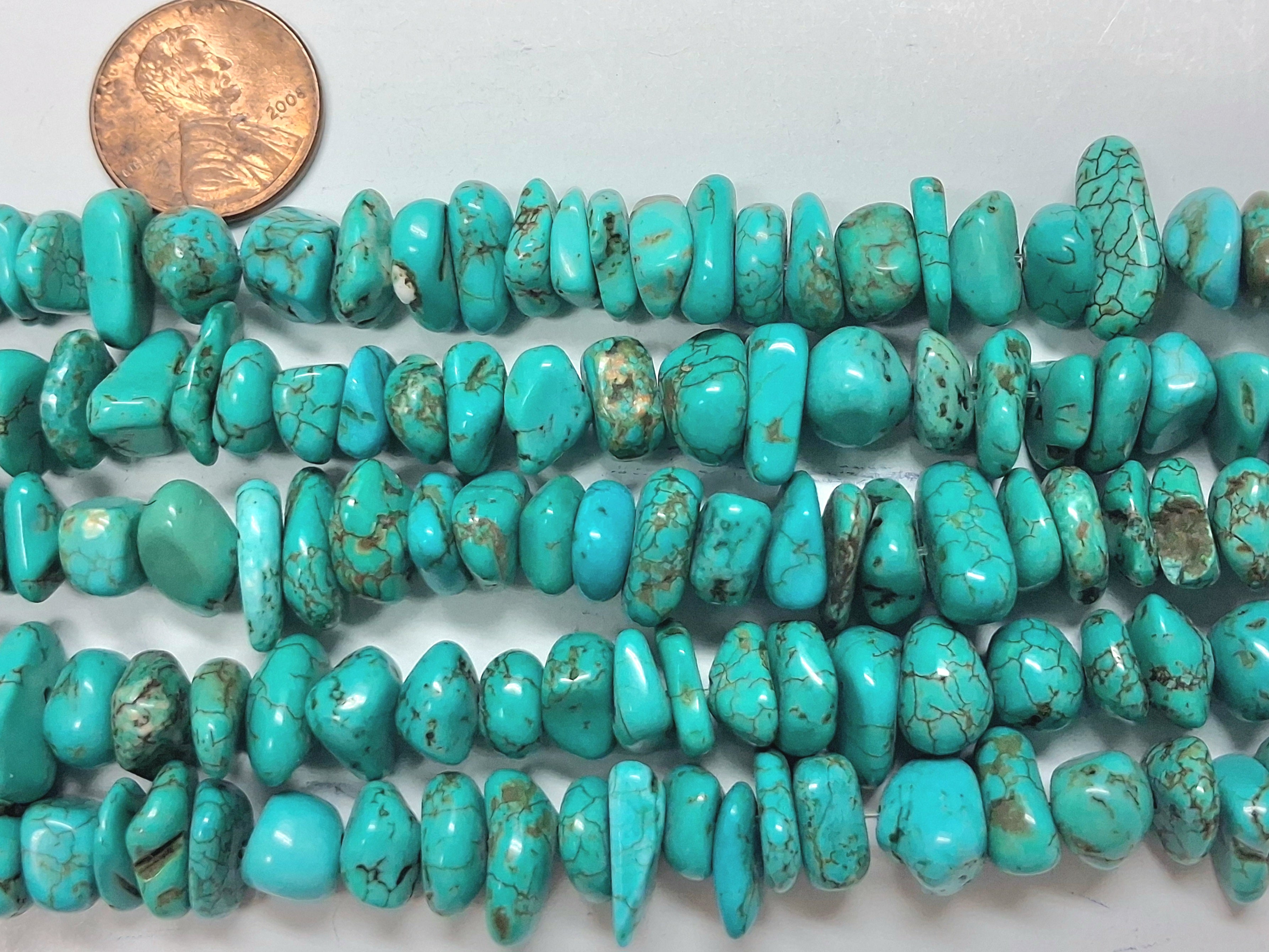 Turquoise Blue nugget 10-12 mm natural 8 inch strand