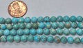 Turquoise 6mm Round Blue, natural 8  inch strand