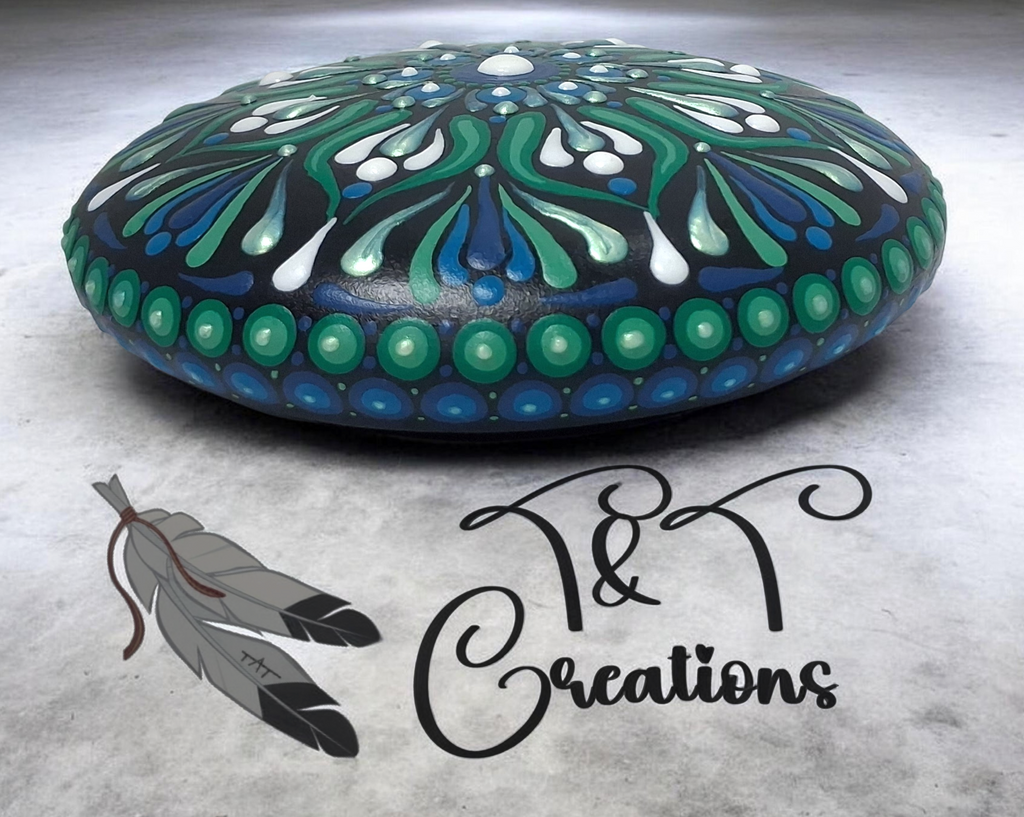4 inch stone Mandala Dot Art