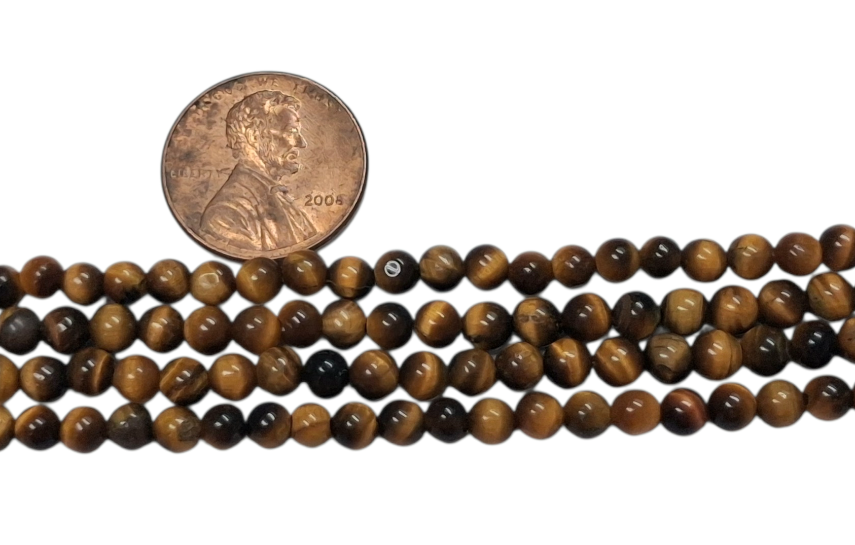 4mm tiger's eye beads A+ 8 inch strand