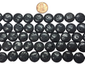 Black Lava Stone 16 mm Coin beads 7.5 inch strands
