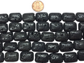 Black Lava stone Rectangle beads 15x20 mm 8 inch strand