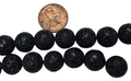 Black Lava 12mm Round Beads 8 inch strand