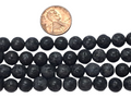 Black lava 8 mm round Beads 8 inch strand