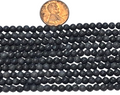Black Lava Stone Beads 4mm round 8 inch strand