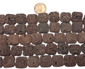 Brown Lava Stone 15mm Puff Squares 7.5 inch Strands