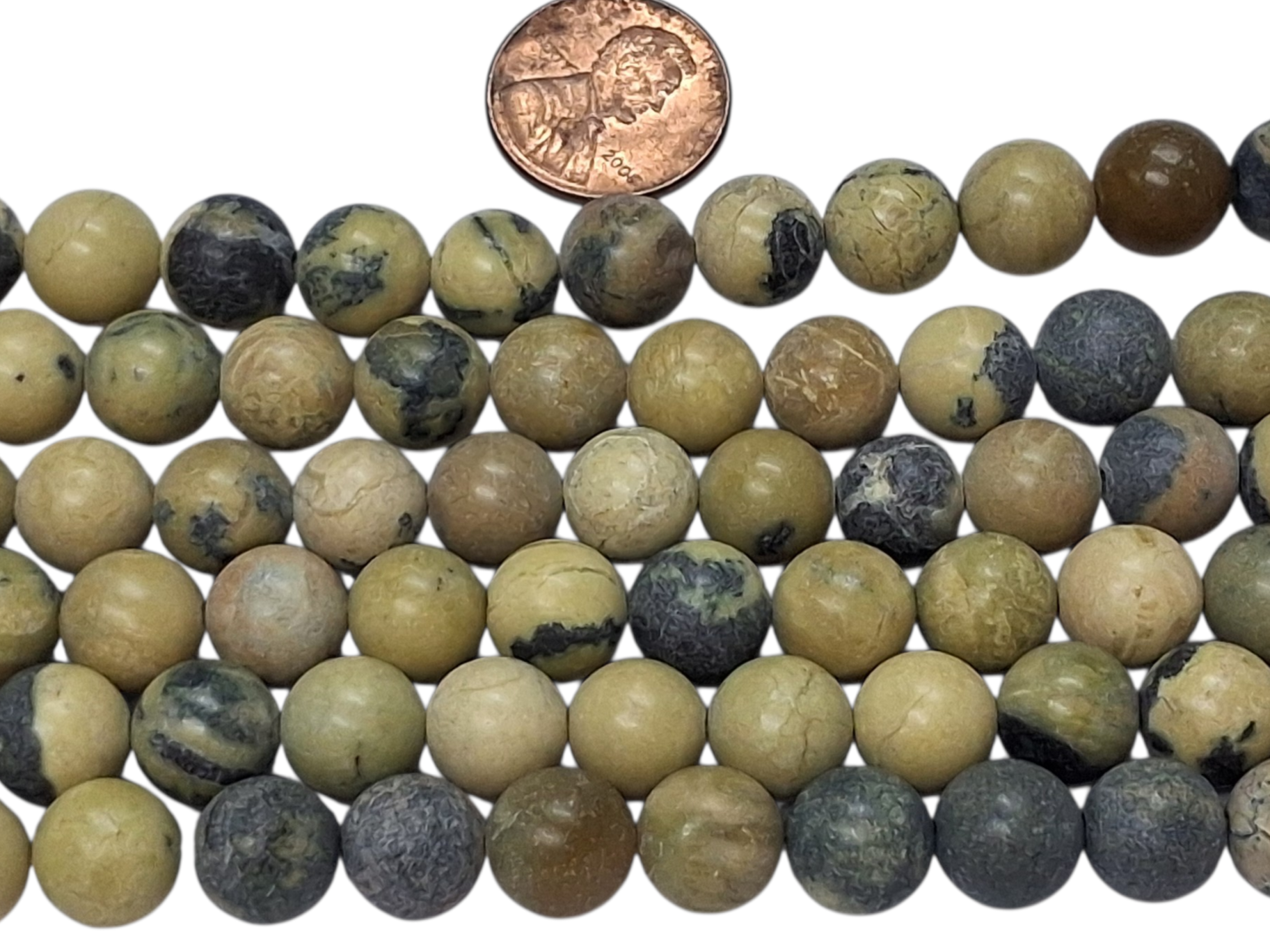 Yellow turquoise   10 mm round  beads 8 inch strand