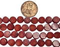 Red Coral 8mm Buttons 8 inch Strand