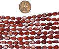 Red Coral Pear shaped 6-8 mm 8 inch Strands