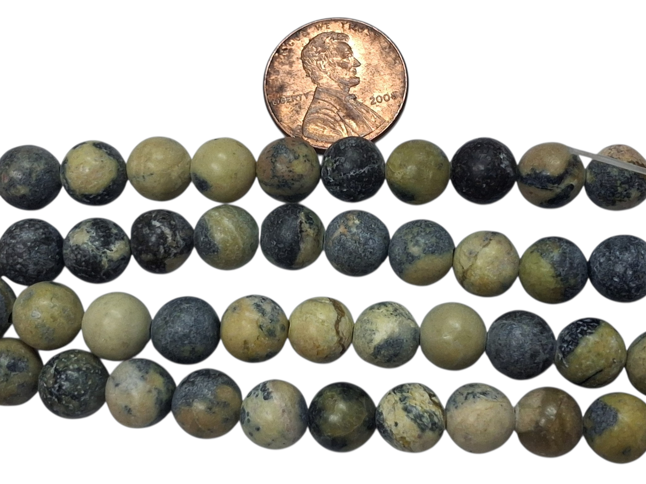 8mm Round Yellow Turquoise 8 inch strand