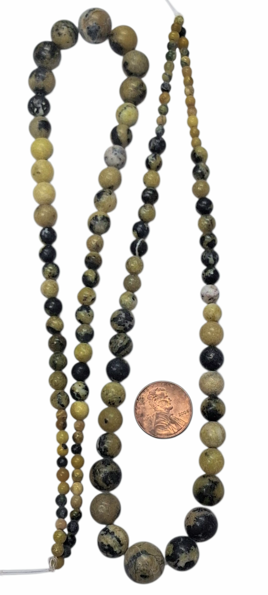 4-12mm round yellow turquoise Graduated  15 ich strand