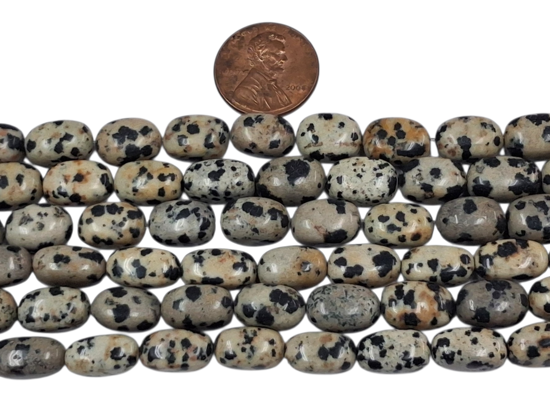Dalmatian Jasper Nuggets 8x12 8 inch strand