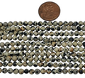 Dalmatian jasper 4mm round 8 inch strand