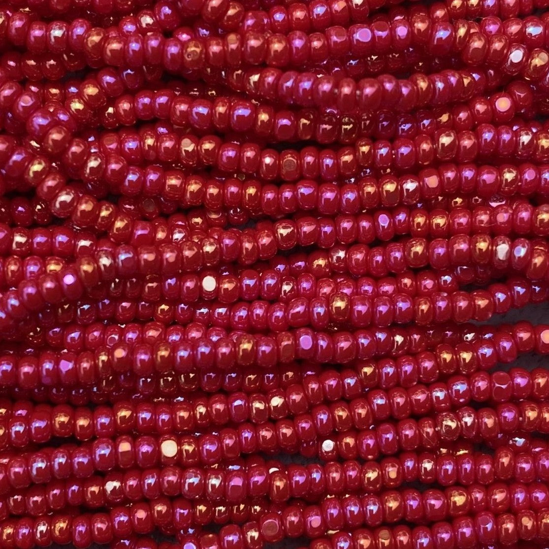 11/0 CZECH DK RED IRIS RB SEED BEADS