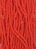 Size 13/0 Charlotte cut seed beads Red Orange op full hank