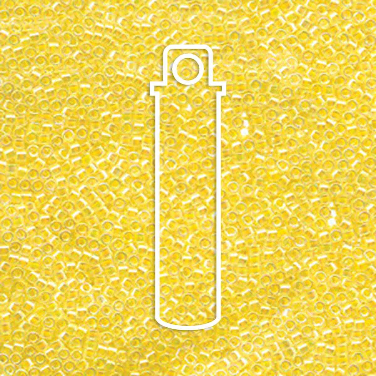 DELICA BEAD LINED PALE YELLOW AB-APRX 7.0 GM
