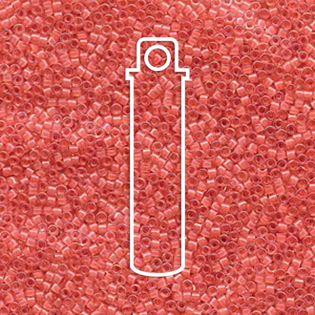DELICA BEAD LINED ROSE PINK AB APRX 7.0 GM